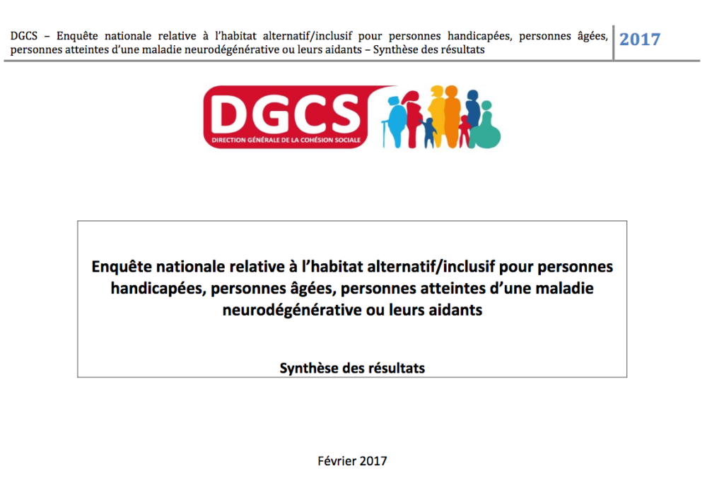 Enquête nationale relative à l’habitat alternatif/inclusif pour personnes handicapées, personnes âgées, personnes atteintes d’une maladie neurodégénérative ou leurs aidants - Février 2017